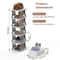 Vertical Shoe Rack Foldable Grey Shoe Storage Tier Narrow Shelf For Boots Flats High Heels Compact