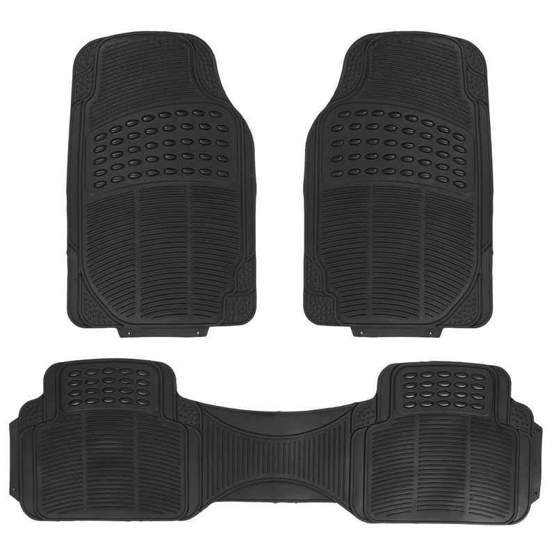 Universal Fit Heavy Duty Car Rubber Floor Mats All Weather Protection Durable PVC AntiSlip Trimmabl 0