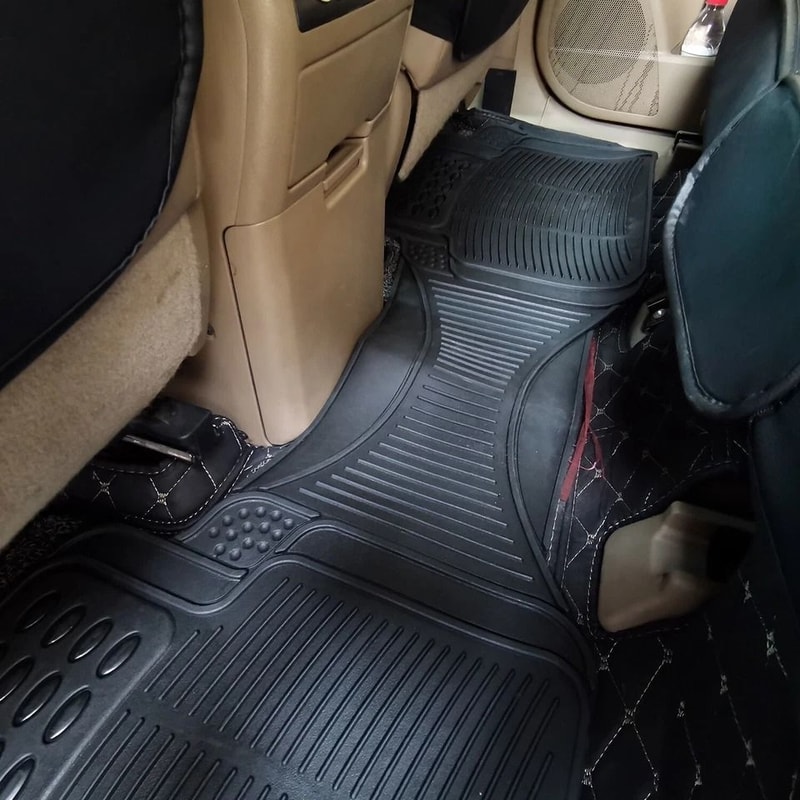 Universal Fit Heavy Duty Car Rubber Floor Mats All Weather Protection Durable PVC AntiSlip Trimmabl 1