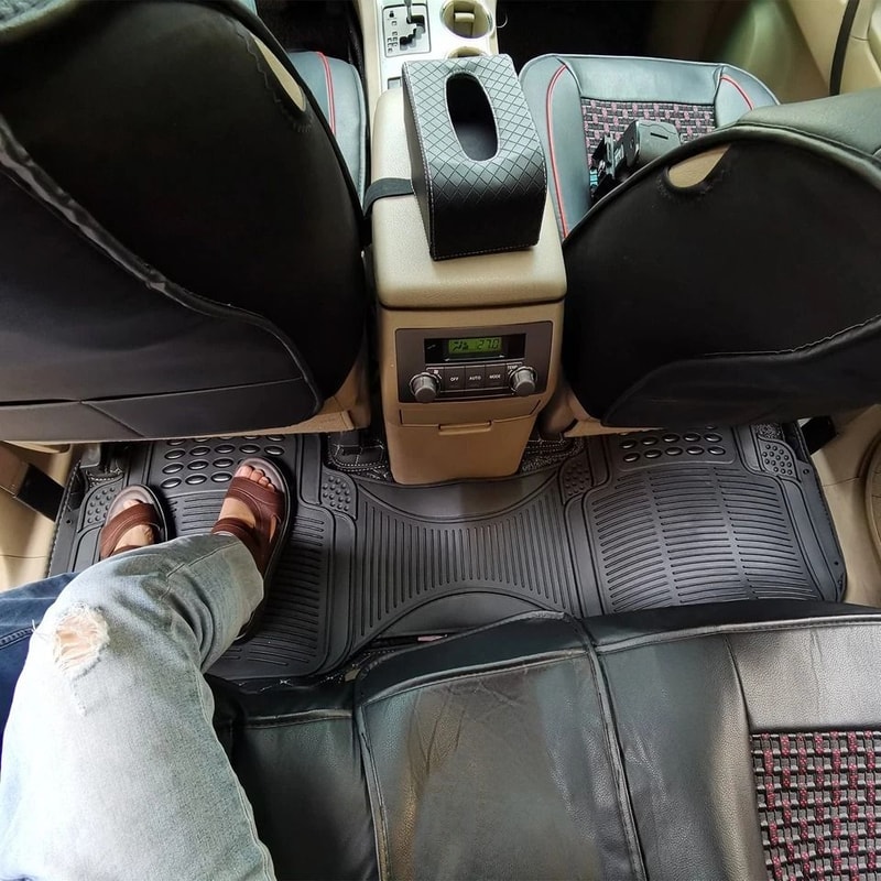 Universal Fit Heavy Duty Car Rubber Floor Mats All Weather Protection Durable PVC AntiSlip Trimmabl 2