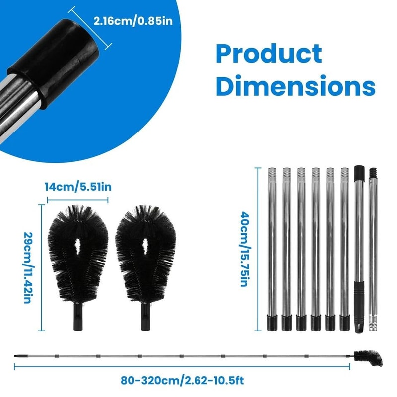 Extendable Gutter Cleaning Brush Telescoping Handle Rain Gutter Cleaner With AntiSlip Gloves 9