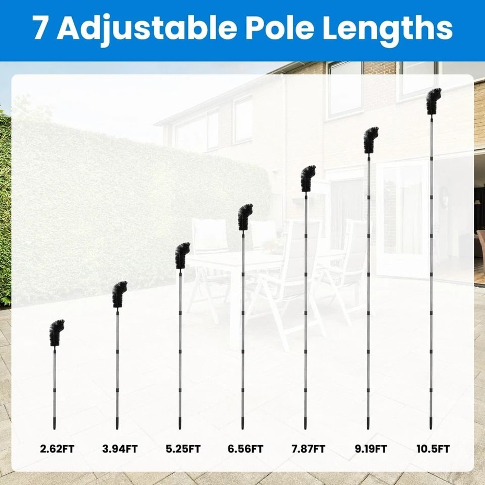 Extendable Gutter Cleaning Brush Telescoping Handle Rain Gutter Cleaner With AntiSlip Gloves 11