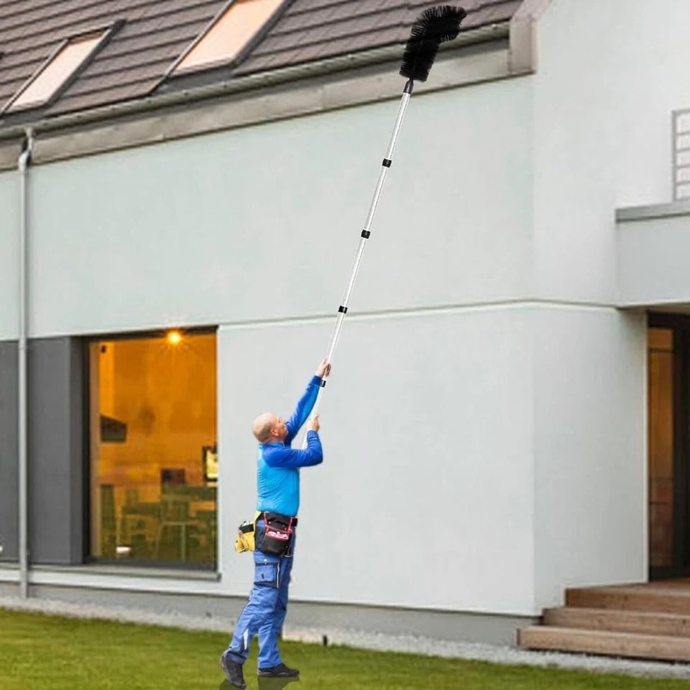 Extendable Gutter Cleaning Brush Telescoping Handle Rain Gutter Cleaner With AntiSlip Gloves 4