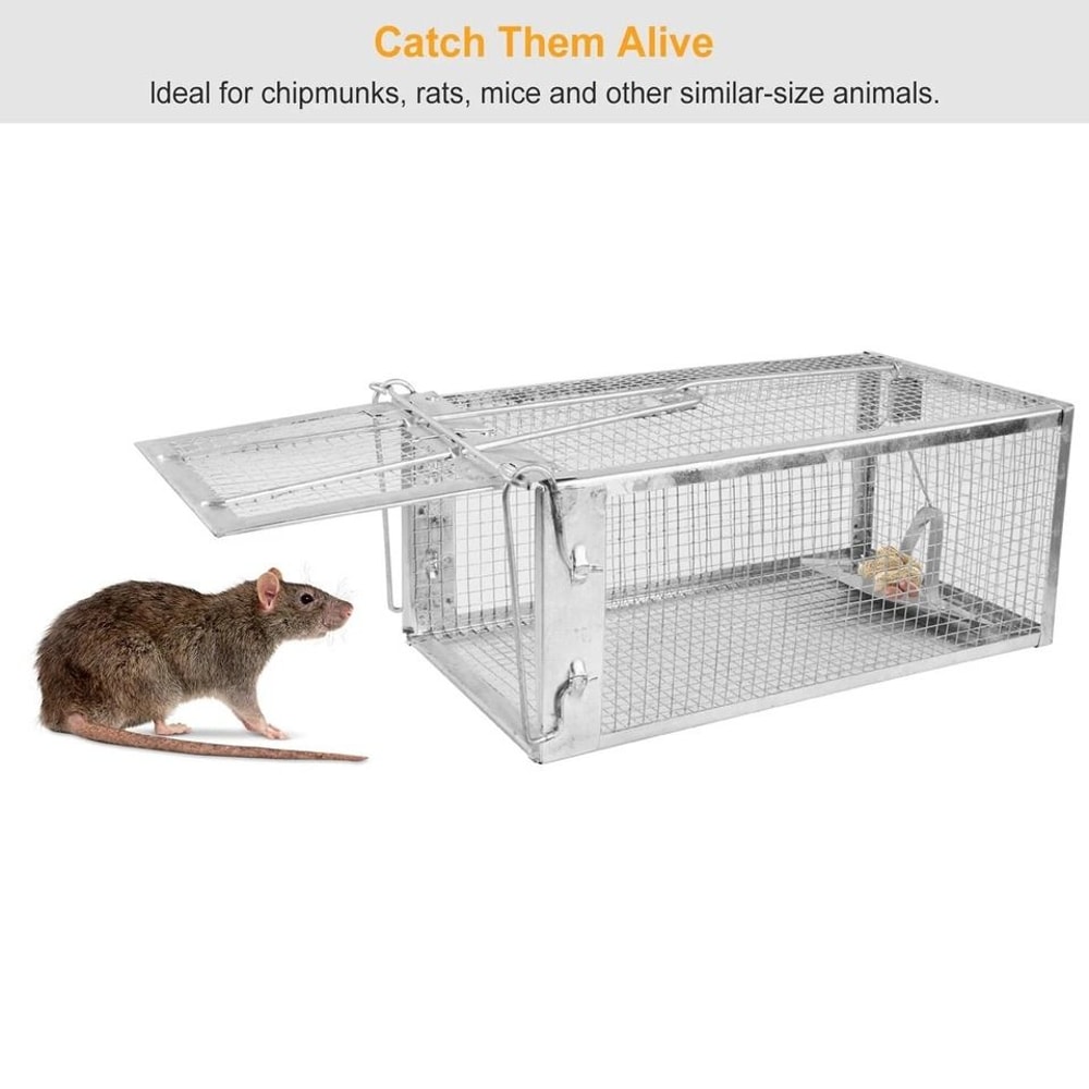Animal Pest Control Rat Trap Cage For Rodent Catching Humane Mouse Bait Catch Hunting Trap 6