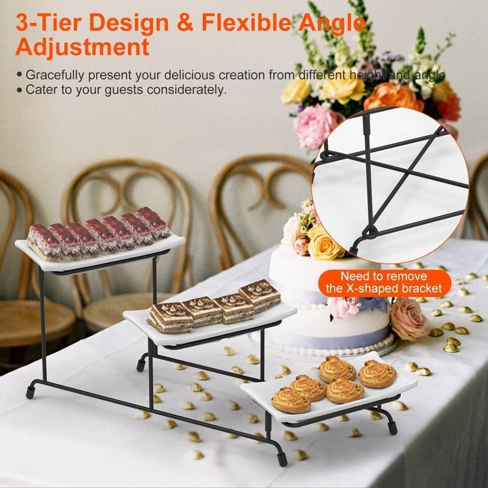 Heavy Duty Plastic Tier Serving Tray Display Stand Cake Tray Dessert Rack MultiPurpose Dinnerware H 10