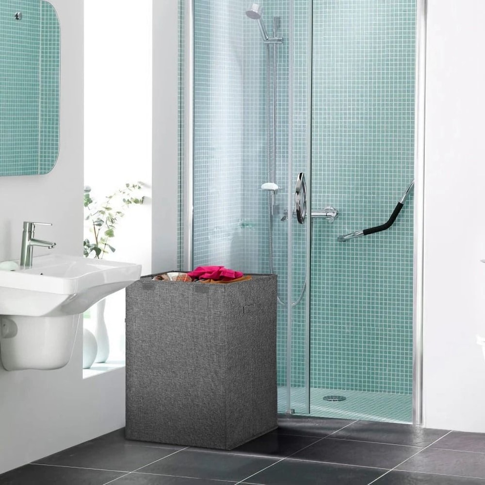 Laundry Hamper Basket With Lid Foldable Clothes Storage Bag Sorter Bin Organizer With Handles For B