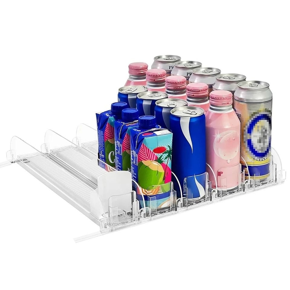 Beverage Dispenser For Fridge Heavy Duty Drink Organizer SpringLoaded Holder Save Space Large Capac 2