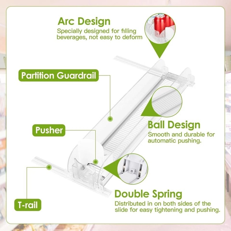 Beverage Dispenser For Fridge Heavy Duty Drink Organizer SpringLoaded Holder Save Space Large Capac 8