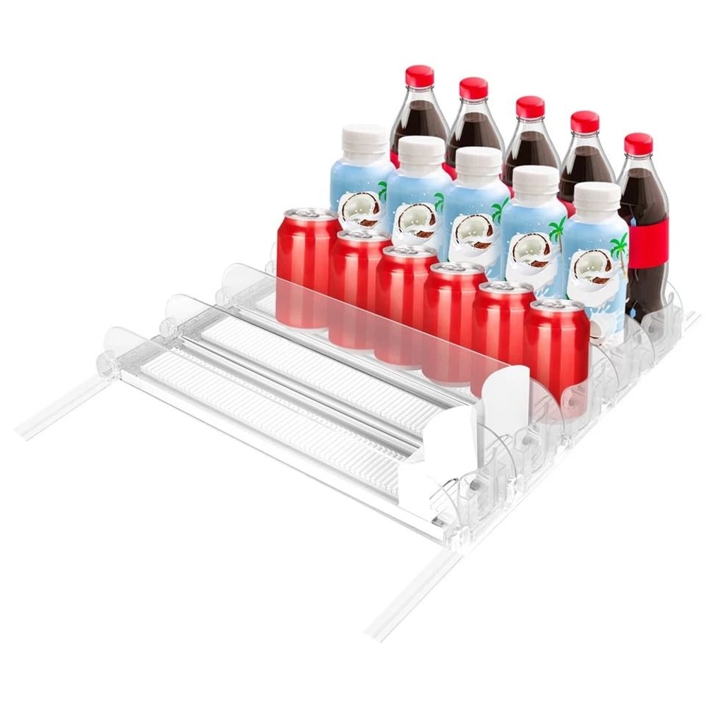 Beverage Dispenser For Fridge Heavy Duty Drink Organizer SpringLoaded Holder Save Space Large Capac 3