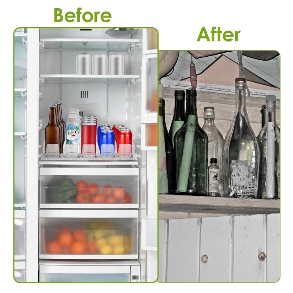 Beverage Dispenser For Fridge Heavy Duty Drink Organizer SpringLoaded Holder Save Space Large Capac 7