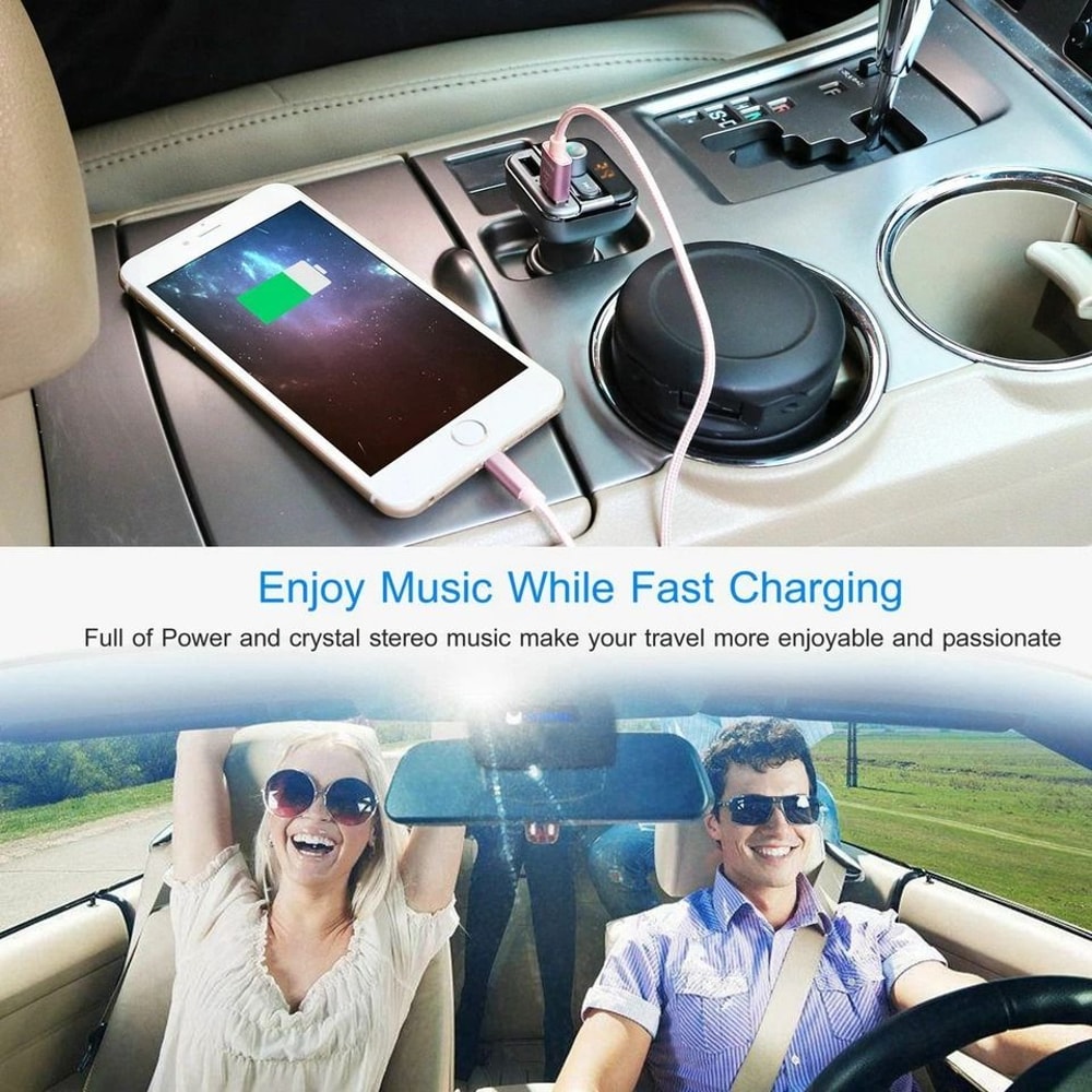 Wireless Car FM Transmitter USB Charger Radio Player TF Card Support HandsFree Call Music Adapter 7