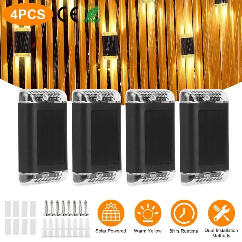 Solar Powered Wall Lights LED Sconce Outdoor Garden Waterproof Decor For Decks And Pathways 7