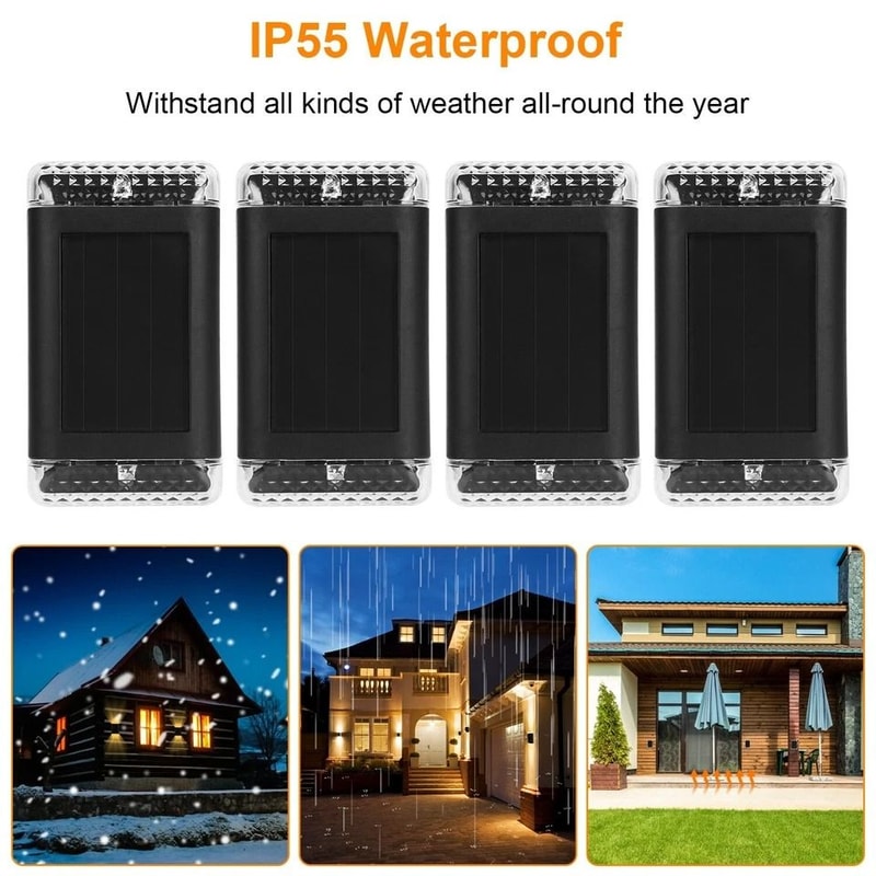 Solar Powered Wall Lights LED Sconce Outdoor Garden Waterproof Decor For Decks And Pathways 4