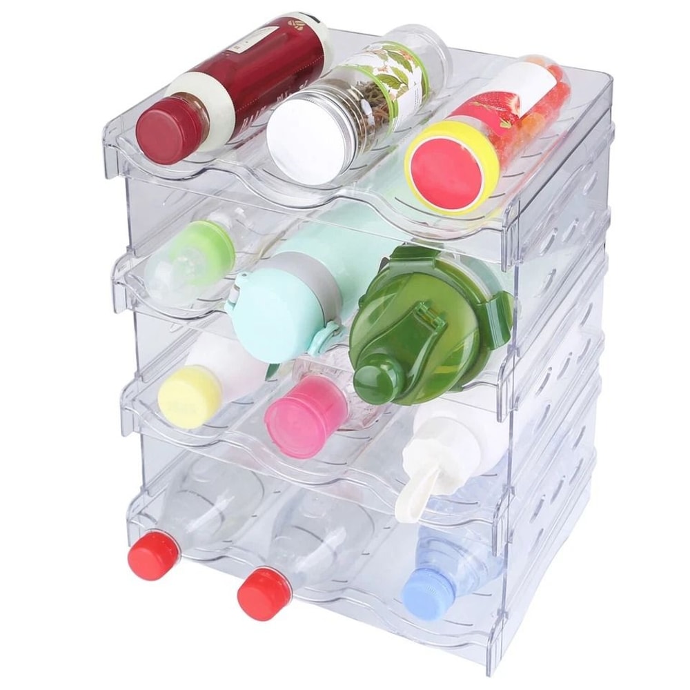 Stackable Bottle Storage Rack Bottle Wine Drink Holder Transparent Shelf Organizer 8