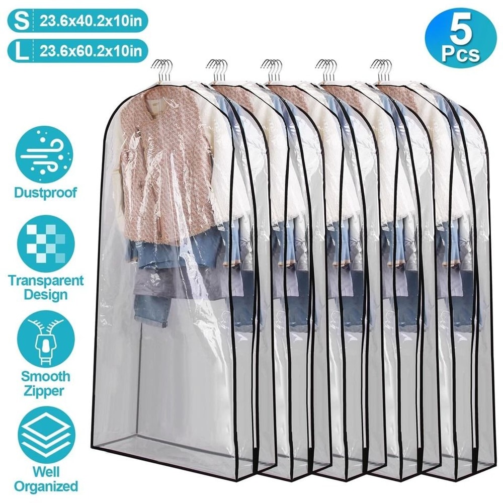 Dustproof Garment Bag For Hanging Clothes Clear Storage Bag Waterproof Suit Dress Cover For Suits D 2