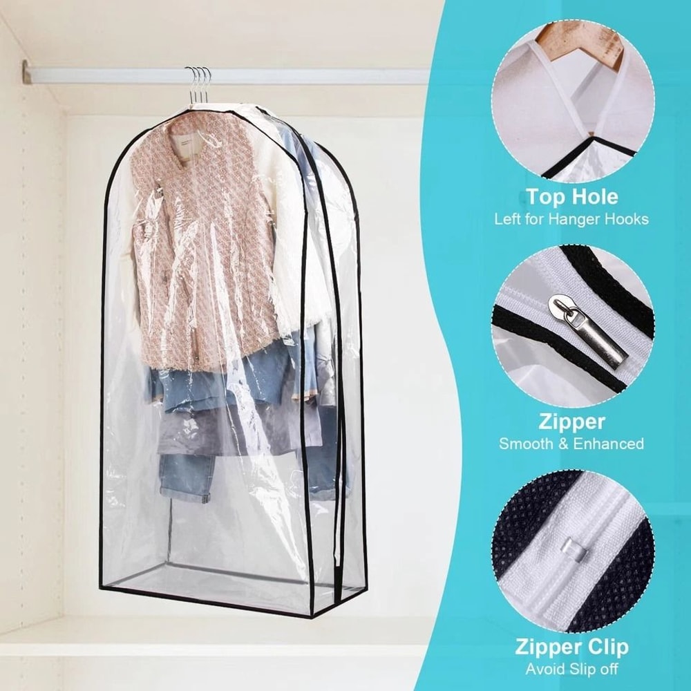 Dustproof Garment Bag For Hanging Clothes Clear Storage Bag Waterproof Suit Dress Cover For Suits D 5