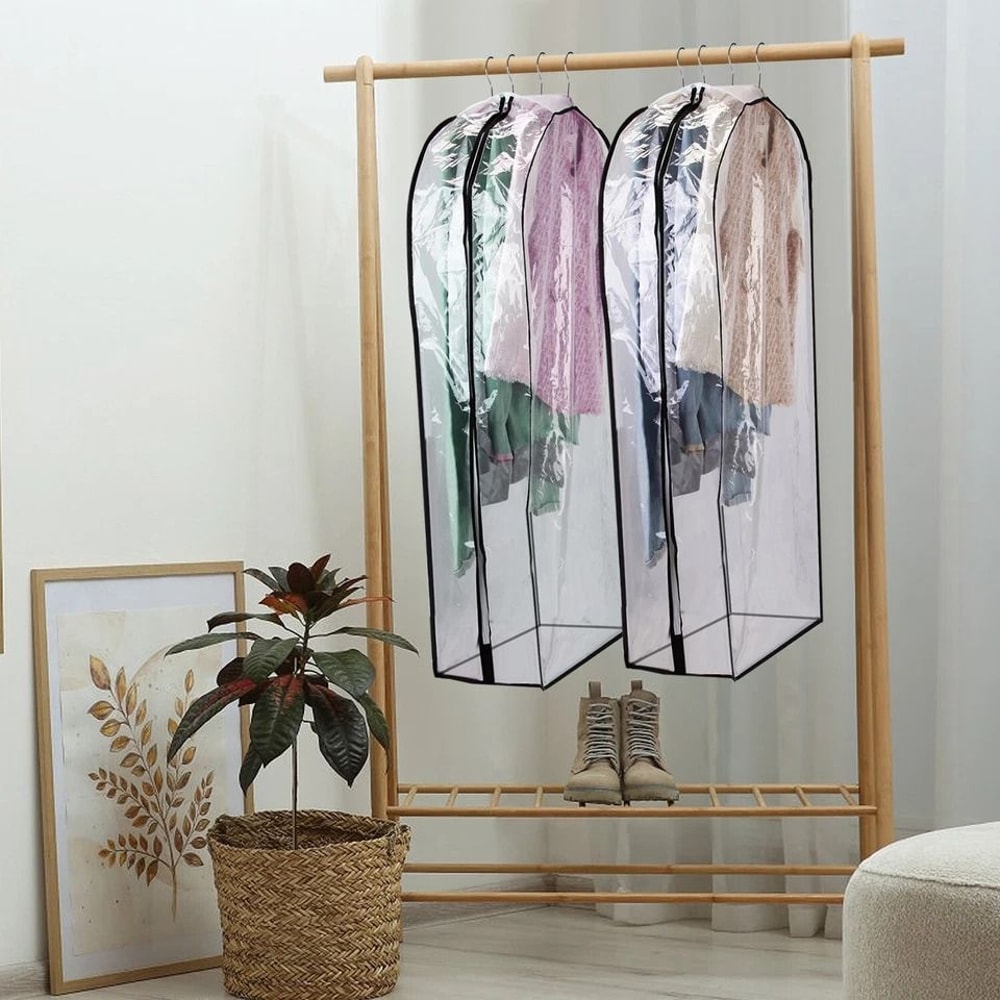Dustproof Garment Bag For Hanging Clothes Clear Storage Bag Waterproof Suit Dress Cover For Suits D 9