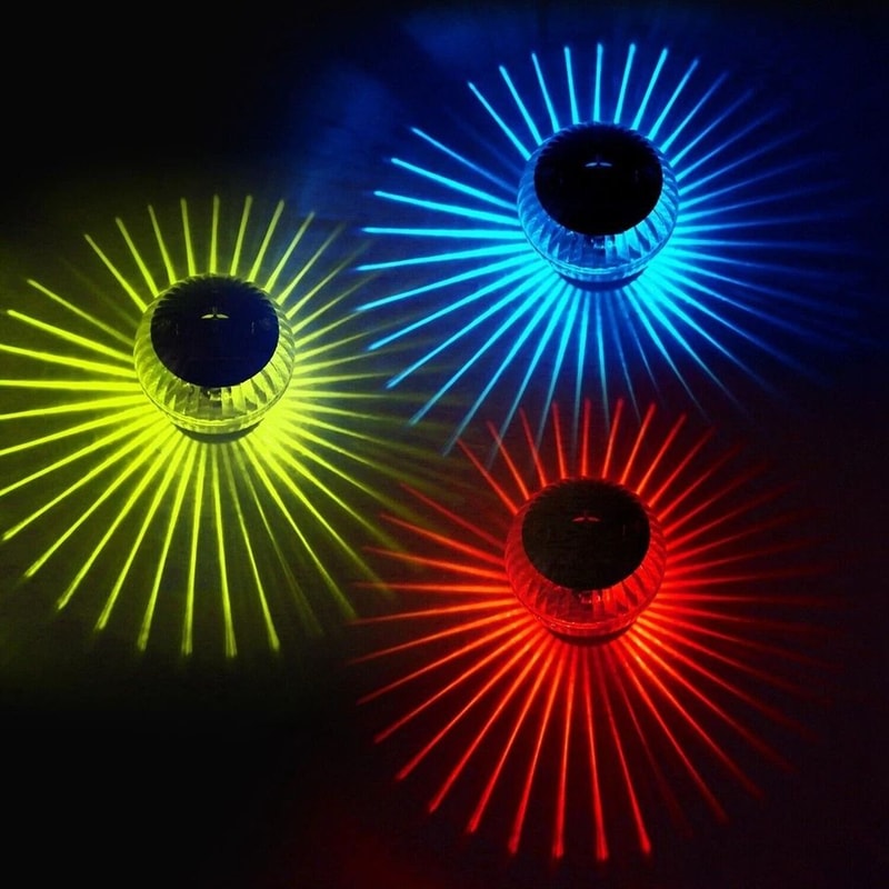 Waterproof Solar LED Floating Lights RGB Color Changing Garden Pool Pond Hanging Ball Lights Energy 1