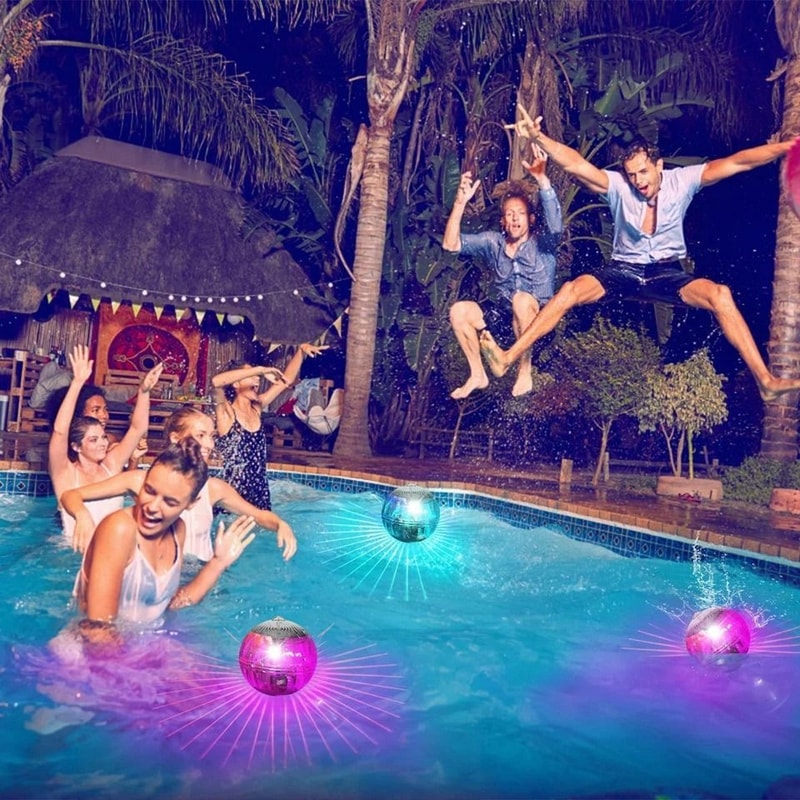 Waterproof Solar LED Floating Lights RGB Color Changing Garden Pool Pond Hanging Ball Lights Energy 4