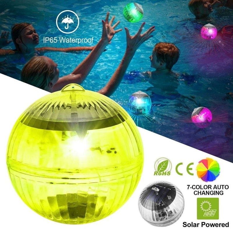 Waterproof Solar LED Floating Lights RGB Color Changing Garden Pool Pond Hanging Ball Lights Energy 5