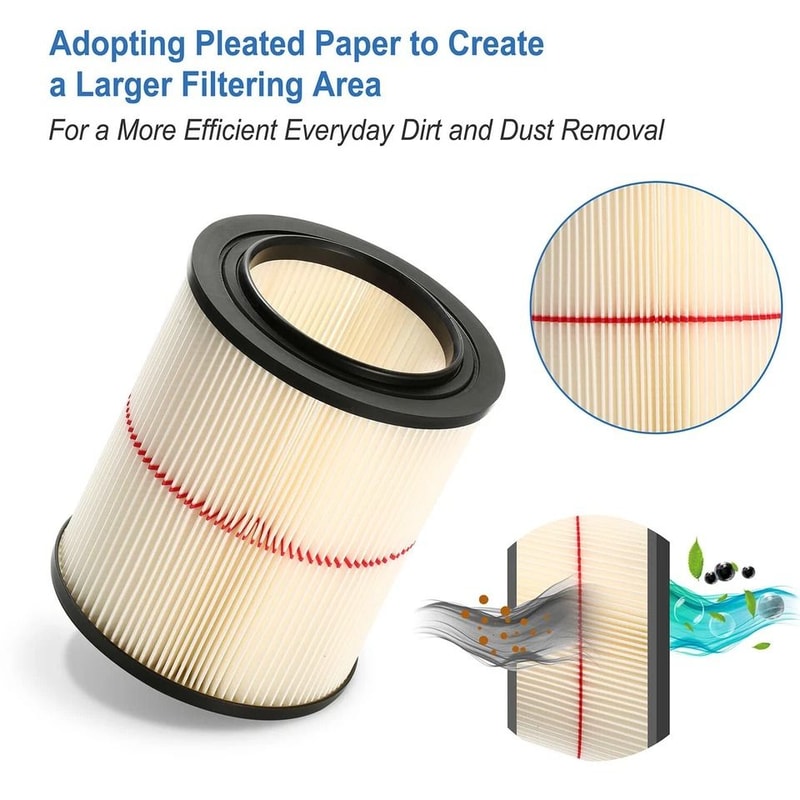 Replacement Wet Dry Vacuum Cartridge Filter For Craftsman Compatible With Craftsman 6