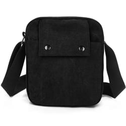 canvas crossbody bag for men, phone & tablet messenger, casual shoulder tote, durable leather zipper, ideal travel gift