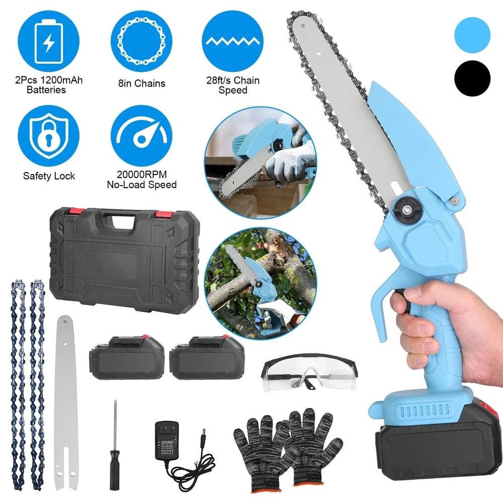 Cordless Electric Chainsaw Small BatteryPowered Chainsaw For Pruning Trees 8in Mini Chainsaw For Ya 4