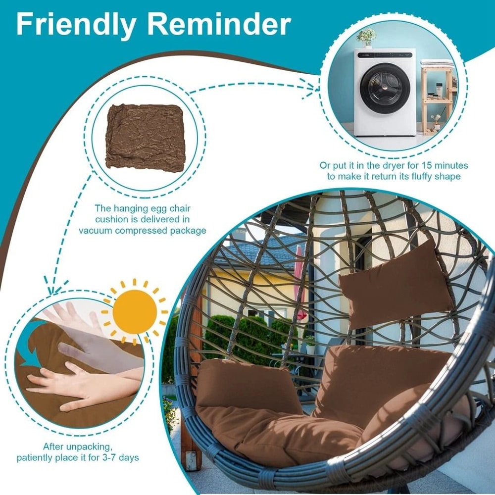 Hanging Basket Seat Cushion Thicken Egg Chair Cushion Pad Soft Chair Mat Comfortable Home Outdoor C 11