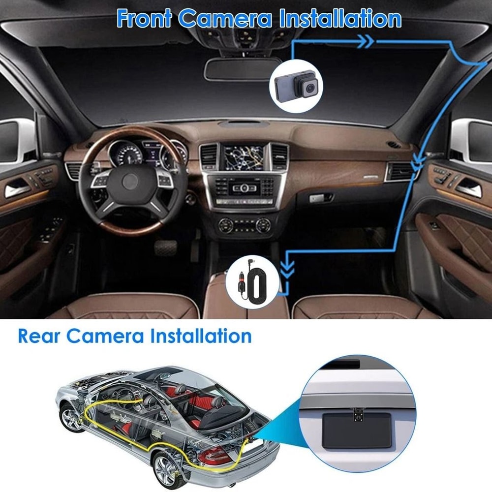 GPS WiFi Dual Lens Dash Cam Car DVR Camera With Night Vision Emergency Accident Lock Parking Monito