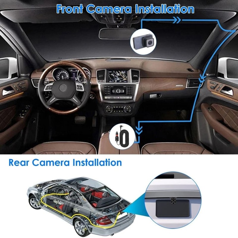 GPS WiFi Dual Lens Dash Cam Car DVR Camera With Night Vision Emergency Accident Lock Parking Monito