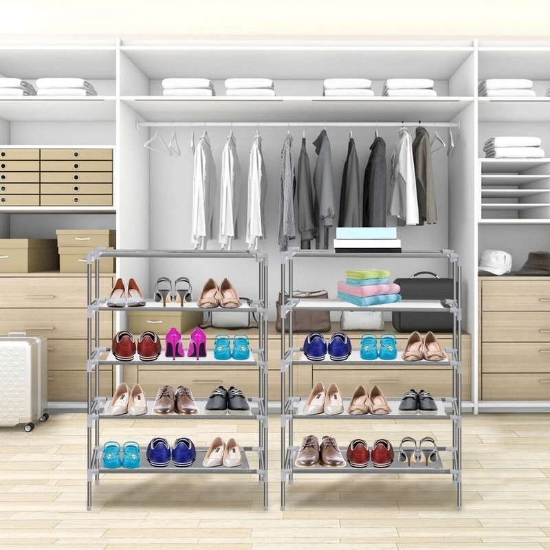 Shoe Shelf OrganizerTier Storage Rack For Entryway Closet Mudroom Adjustable Shoe Holder With Detac 3