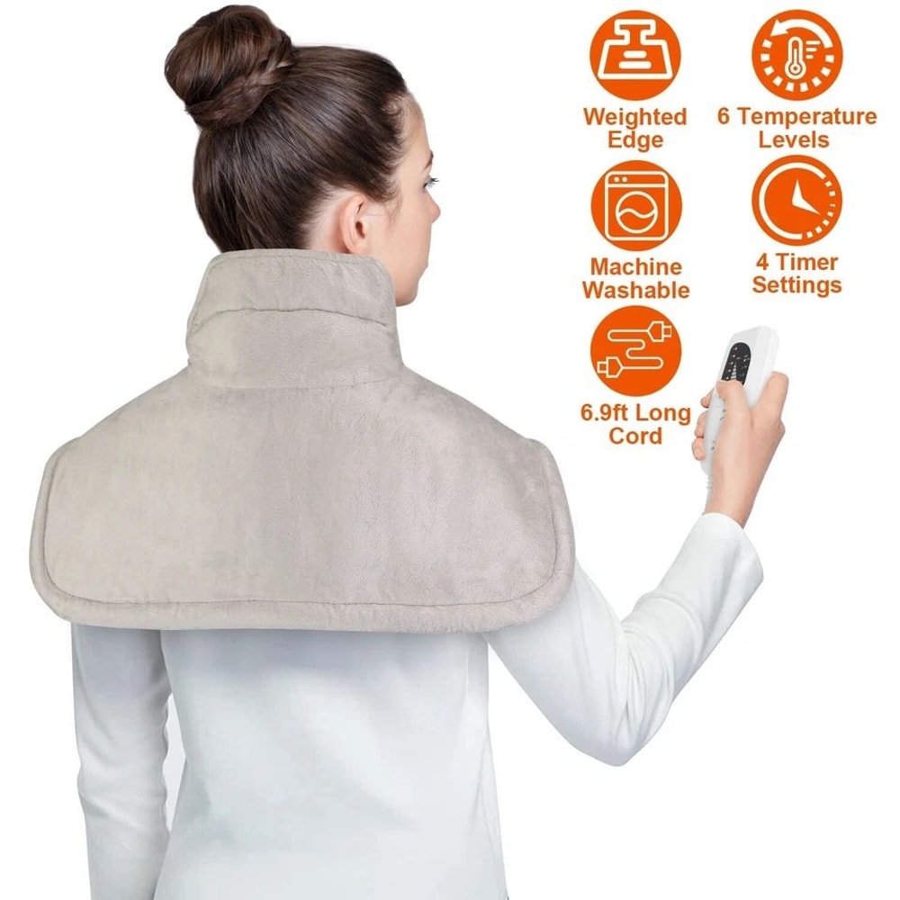 Electric Heating Wrap For Neck And Shoulders Microfiber Heating Pad For Pain Relief Flexible And Co 6
