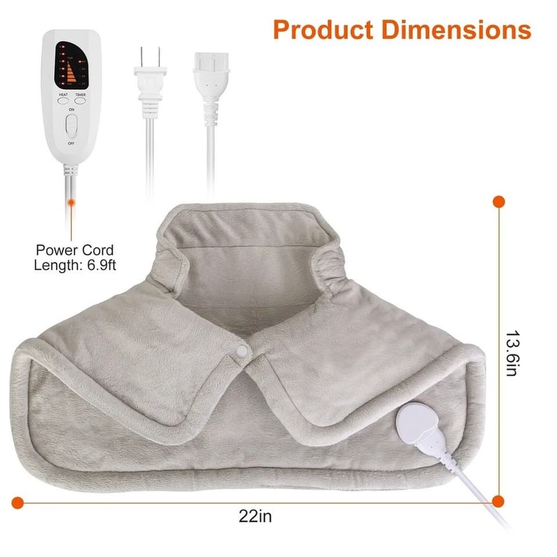 Electric Heating Wrap For Neck And Shoulders Microfiber Heating Pad For Pain Relief Flexible And Co 7
