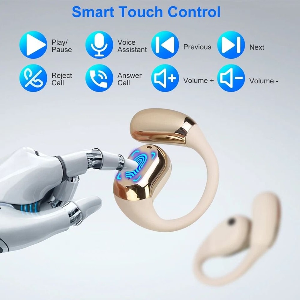 Open Ear Wireless Headphones Sport Earhook Earbuds Display Charging Case Waterproof Long Battery Li 6