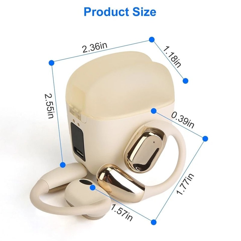 Open Ear Wireless Headphones Sport Earhook Earbuds Display Charging Case Waterproof Long Battery Li 11