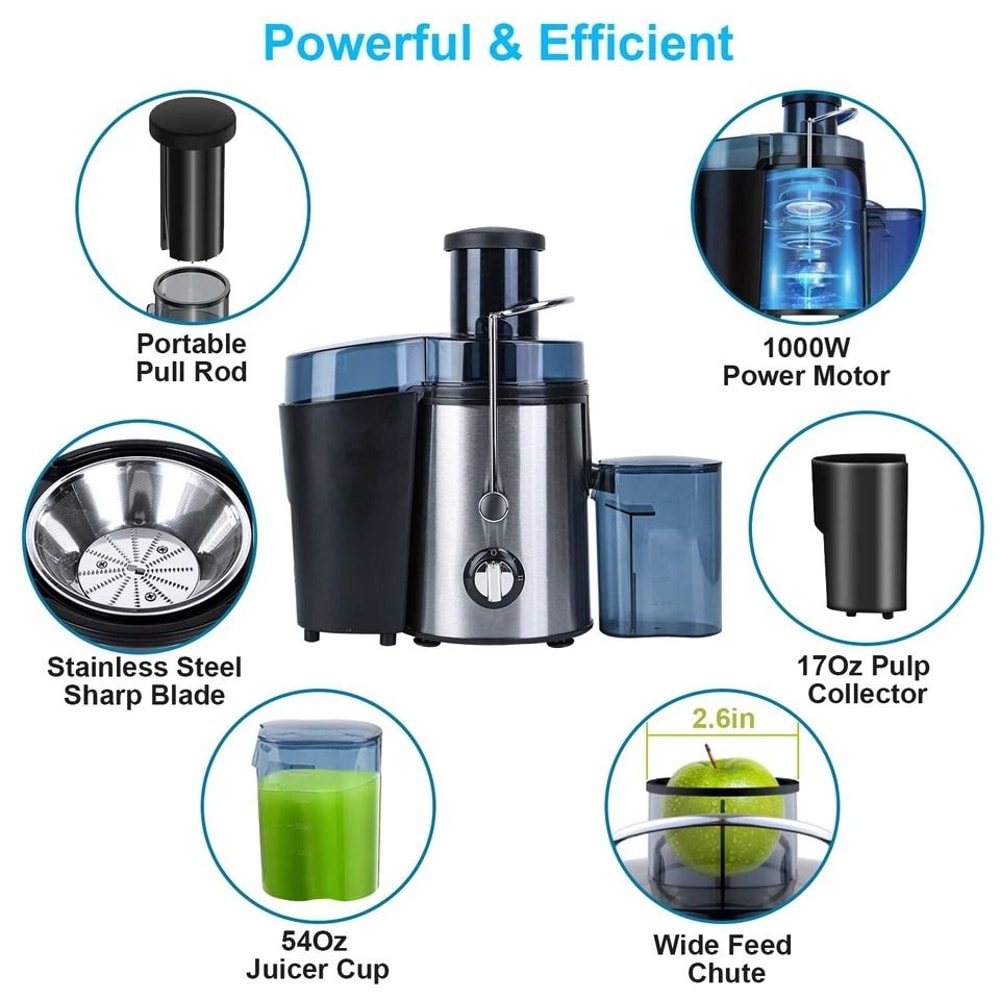 Electric Centrifugal Juicer Speeds Juice Extractor For Vegetables Fruits Easy Clean Juicer 8