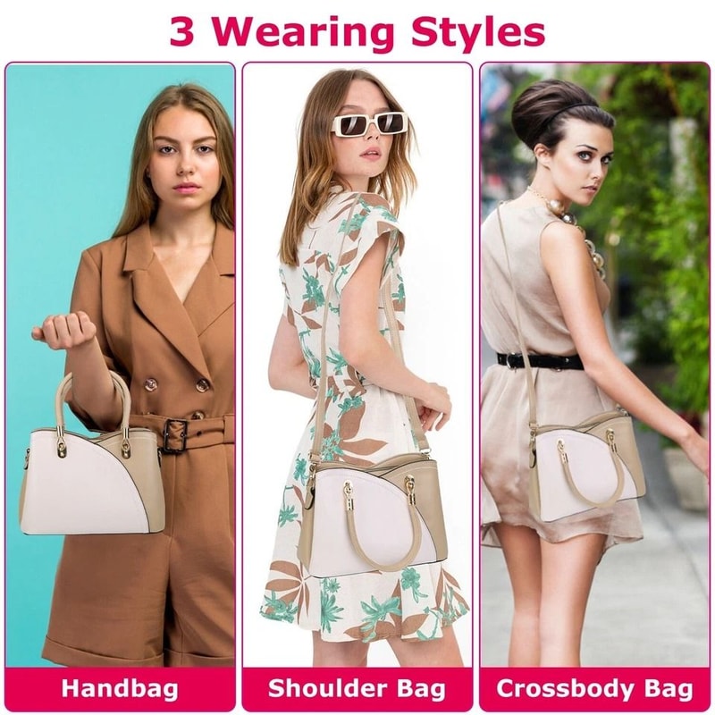 Women PU Leather Tote Satchel Purse Crossbody Shoulder Messenger Handbags With Adjustable Strap 11