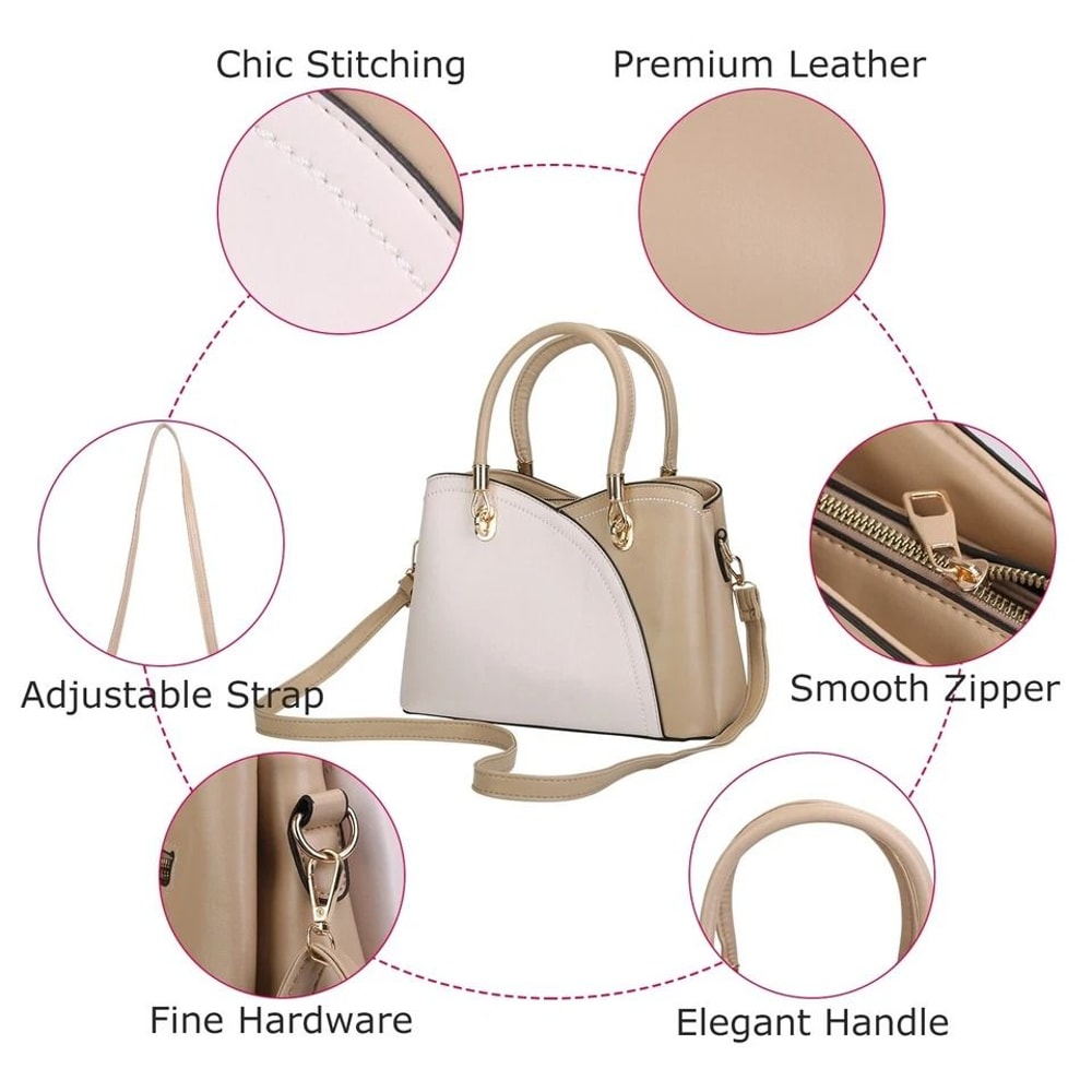 Women PU Leather Tote Satchel Purse Crossbody Shoulder Messenger Handbags With Adjustable Strap 14