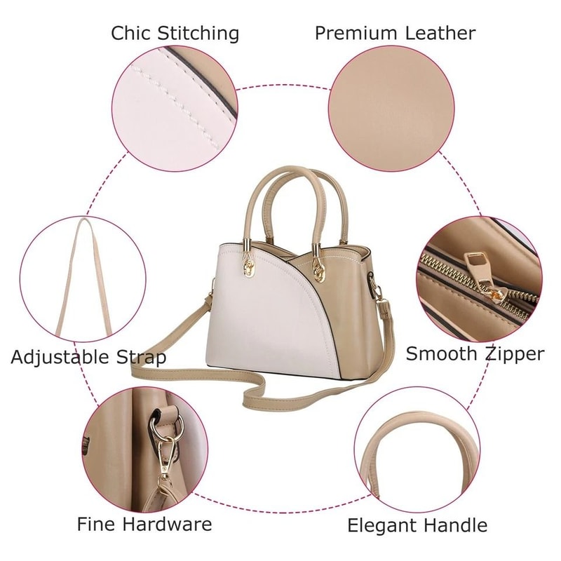 Women PU Leather Tote Satchel Purse Crossbody Shoulder Messenger Handbags With Adjustable Strap 14