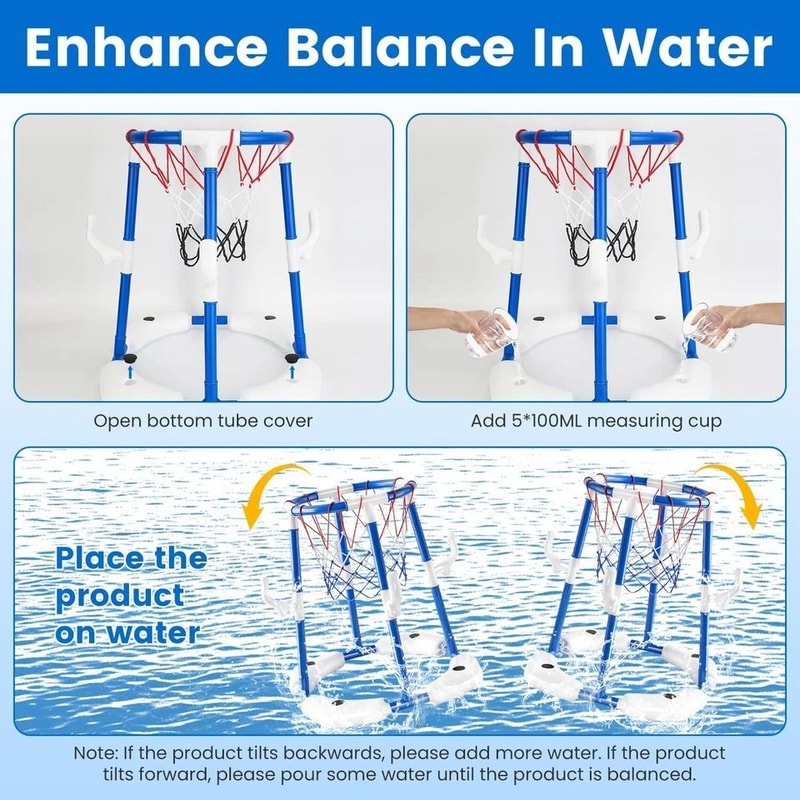 Pool Basketball Toy Set Summer Poolside Toy For Water Play Basketball Hoop For Kids Perfect For Bac 4