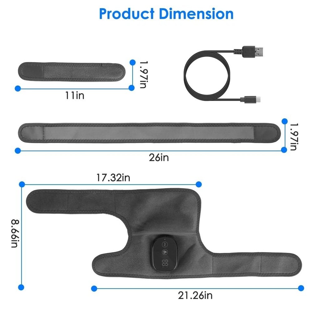 Heated Vibration Massager Wrap For Knee Shoulder Elbow Pain Relief Levels Heating 10