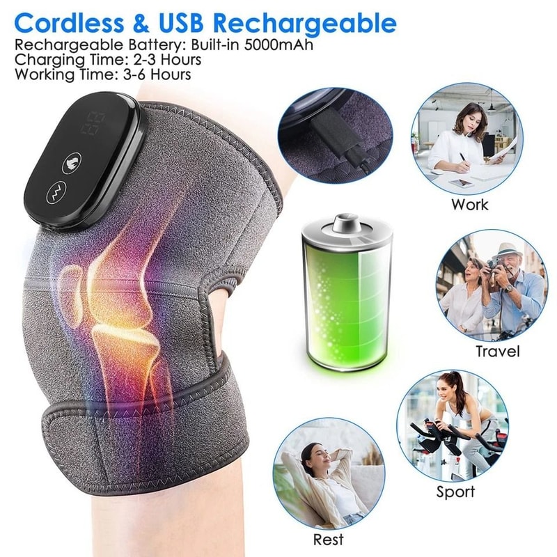 Heated Vibration Massager Wrap For Knee Shoulder Elbow Pain Relief Levels Heating 12