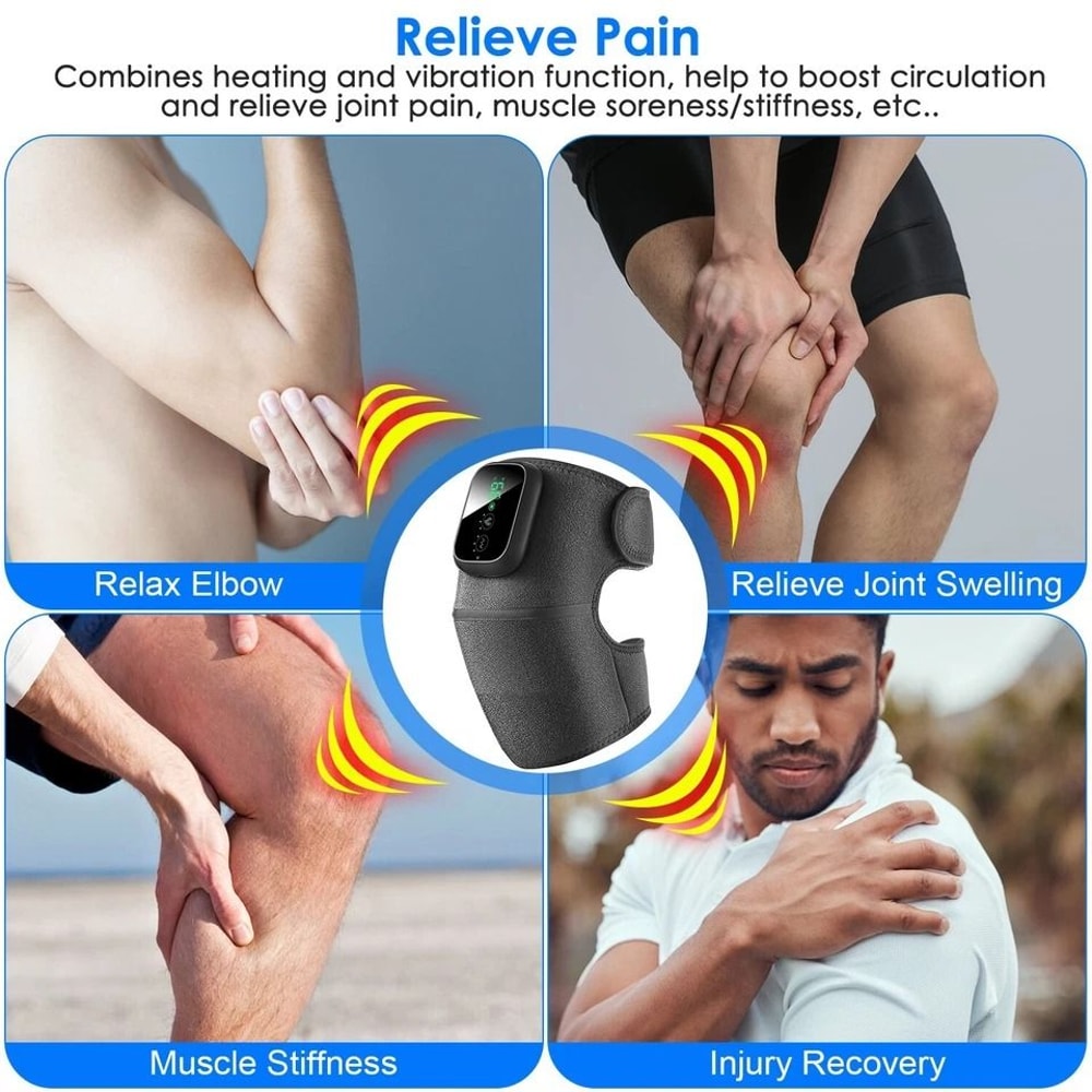 Heated Vibration Massager Wrap For Knee Shoulder Elbow Pain Relief Levels Heating 4