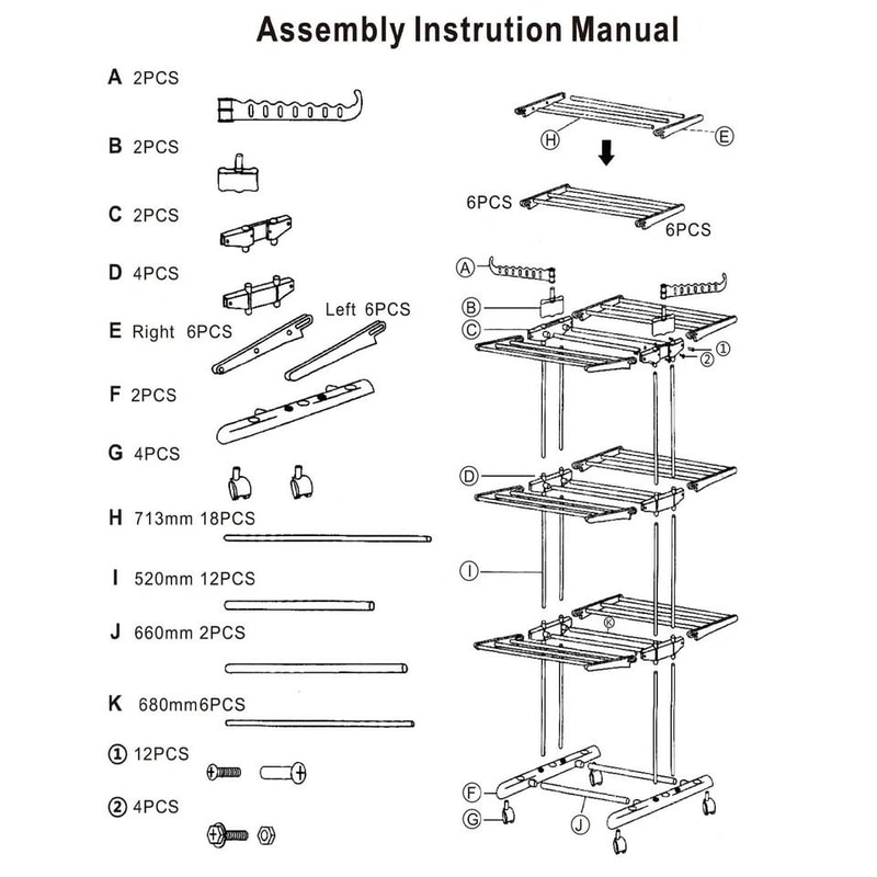Folding Drying Rack Tier Laundry Organizer With Mobile Stand Clothes Dryer Hanger SpaceSaving Desig 10