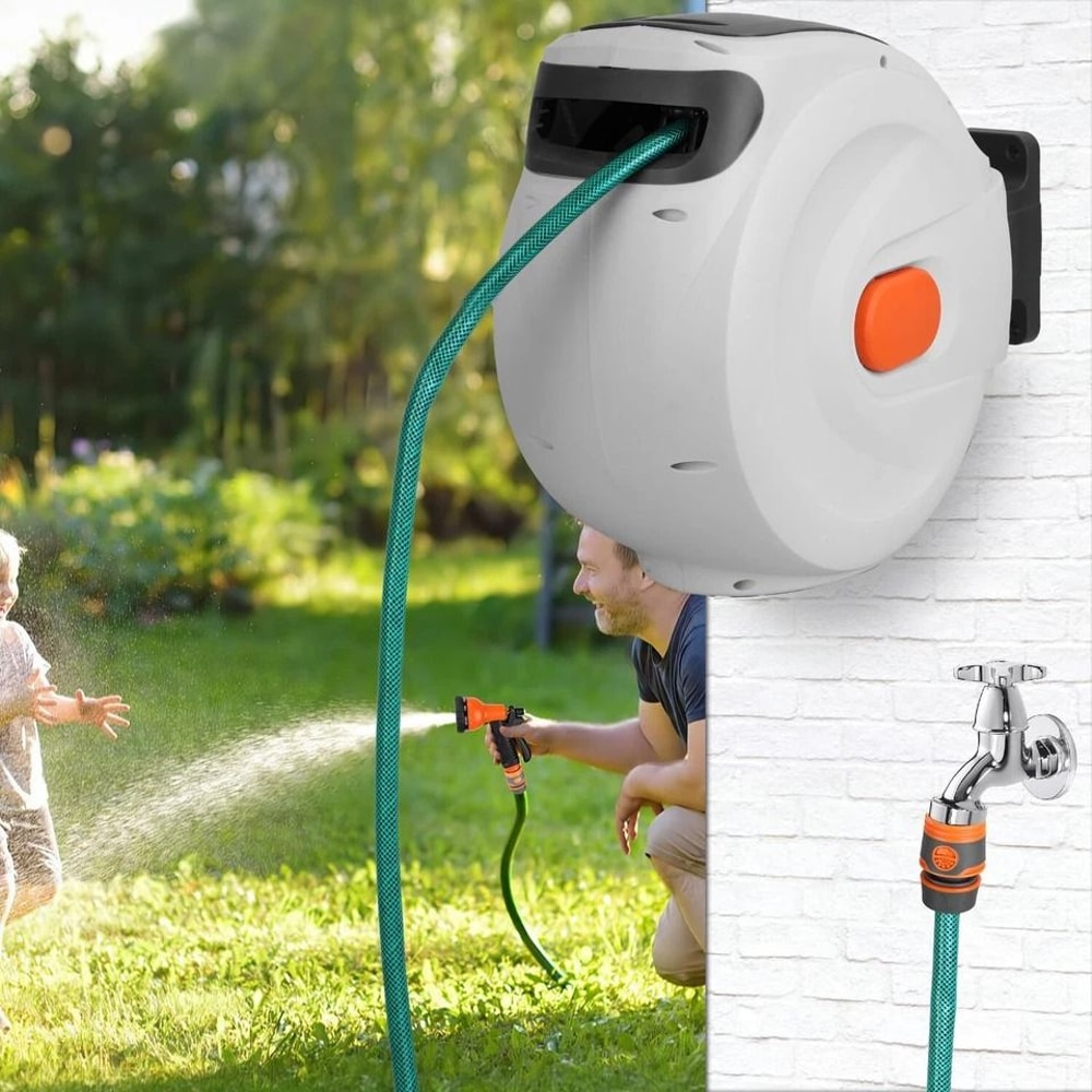 Hose Reel For Outdoor Garden Retractable Water Hose With Automatic Rewind Hose Length 3