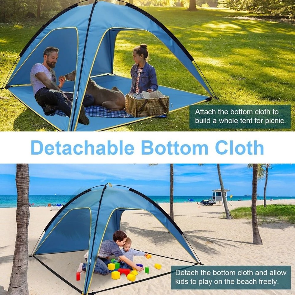 Beach Tent Bag Camping Tent For Summer Picnic Outdoor Canopy For Hiking UVProtected Blue Tent 3