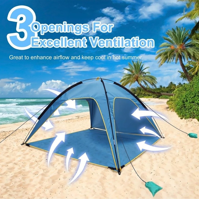 Beach Tent Bag Camping Tent For Summer Picnic Outdoor Canopy For Hiking UVProtected Blue Tent 9