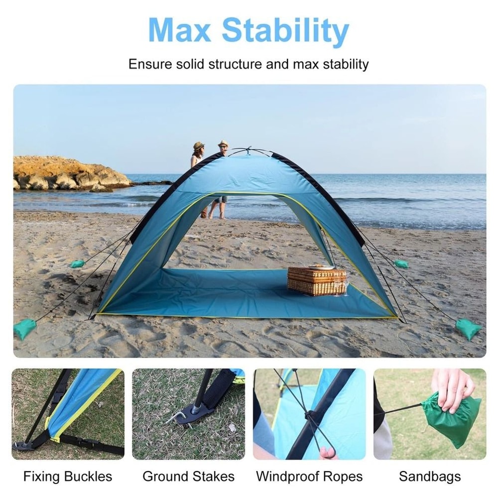 Beach Tent Bag Camping Tent For Summer Picnic Outdoor Canopy For Hiking UVProtected Blue Tent 7