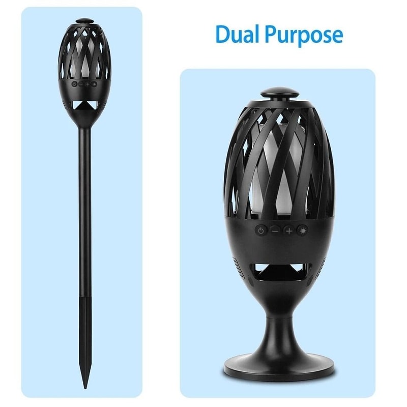 Waterproof LED Flame Table Lamp Wireless Bluetooth Speaker Torch Atmosphere Stereo Bass Speaker For 10