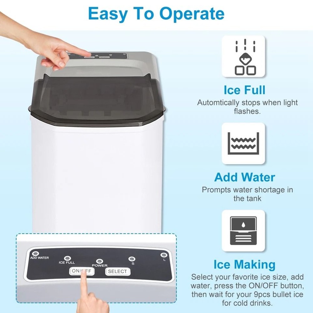 Fast Ice Making Electric Countertop Ice Maker Daily Capacity SelfCleaning Ice Maker Portable Ice Ma 8